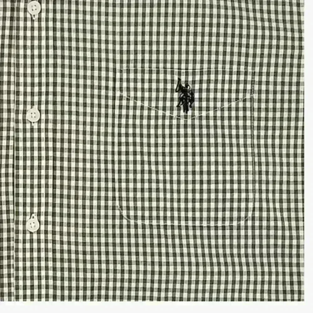 SOLD!! U.S. Polo Assn. Mens Gingham Long Sleeve Button-Down Woven Shirt, Large - Picture 2 of 6